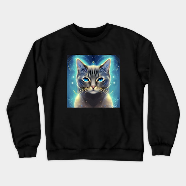 Celestial Cat Crewneck Sweatshirt by AnnieDreams